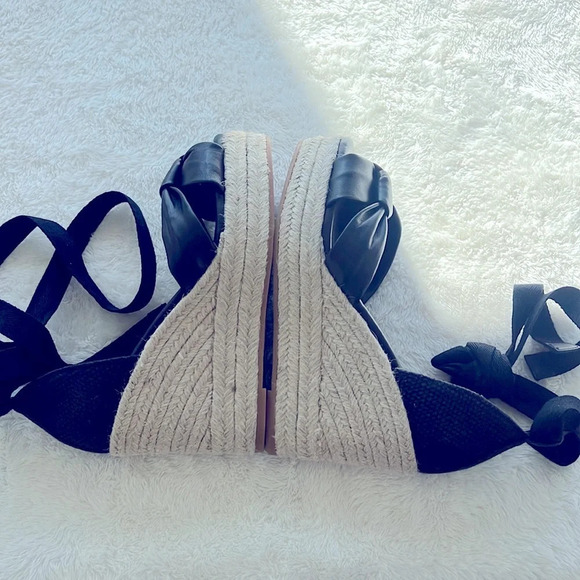 Cole Haan Sz 8.5 Cloudfeel Hampton Leather Top Knot Espadrille Wedge Sandals NEW - Picture 13 of 16